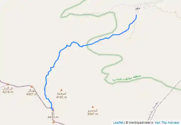 ترک جی پی اس رشته کوه دنا قله قاش مستان از روستای خفر