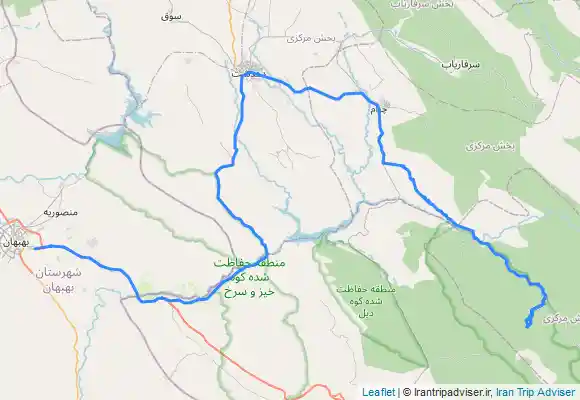 ترک جی پی اس بهبهان به آبشار خامی باشت