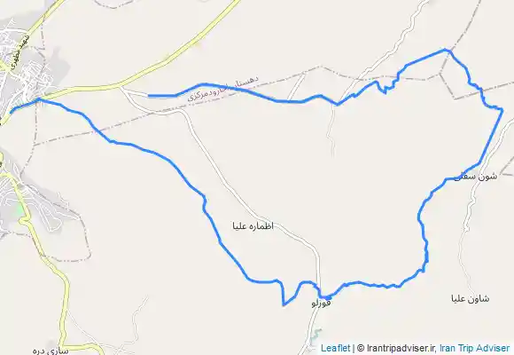 ترک جی پی اس مسیر پیمایش از شهر گرمی تا آبشارهای قوزلو در طول مسیر روستاهای قنبر لو . تپه .شاوون سفلی .و قوزلو برگشت از قوزلو تا گرمی