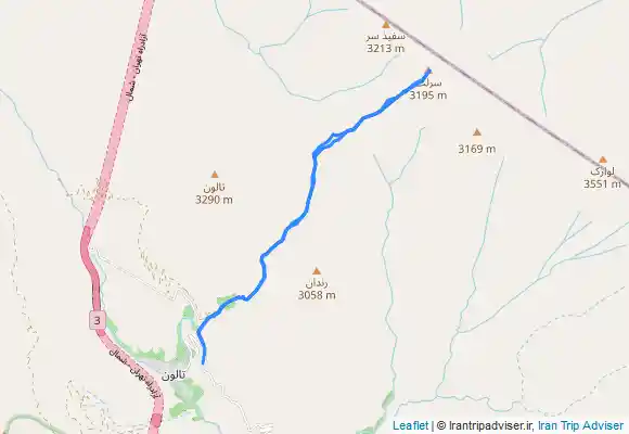 ترک جی پی اس قله سرلت از روستای تالون