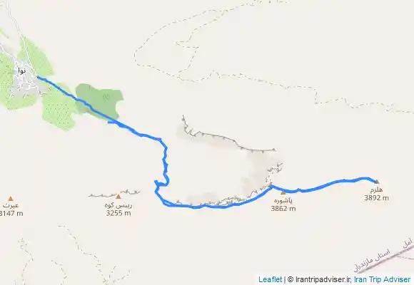 ترک جی پی اس قله پاشوره ، قله ابرت و قله حوض شاه . روستای نوا