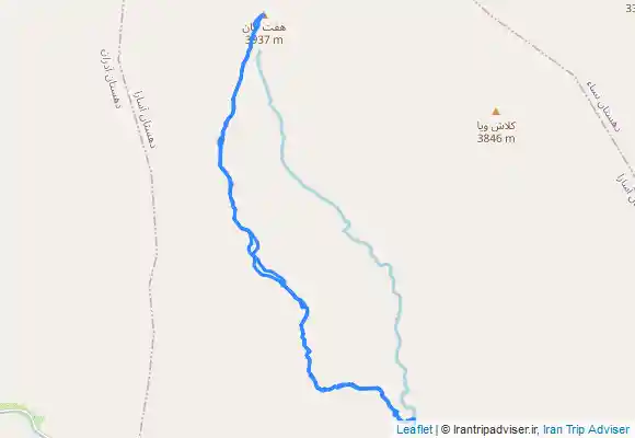 ترک جی پی اس قله هفت خوان از روستای سپهسالار