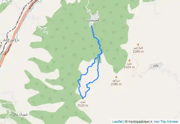 ترک جی پی اس Sarkuh az kamarposht - قله سرکوه از کمرپشت