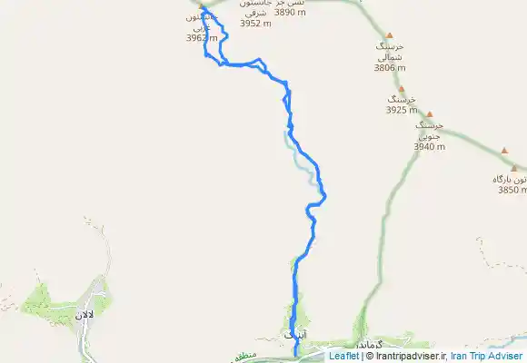 ترک جی پی اس Janeston Peak from Abnik Village - قله جانستون از روستای آبنیک