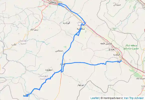 ترک جی پی اس مسیر غار کتله خور زنجان