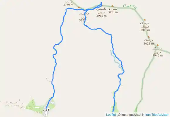 ترک جی پی اس صعود به قله جانستون. صعود از آبنیک. برگشت از لالون