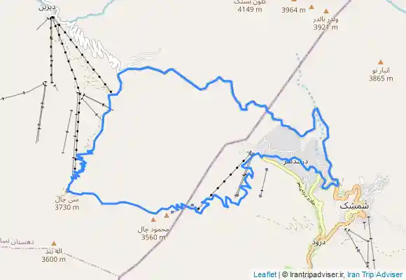 ترک جی پی اس dizin-sichal شمشک-دیزین-سی چال-دربندسر-شمشک