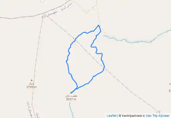 ترک جی پی اس Haftkhan Peak from Azadbar Village, قله هفت خان از روستای آزادبر