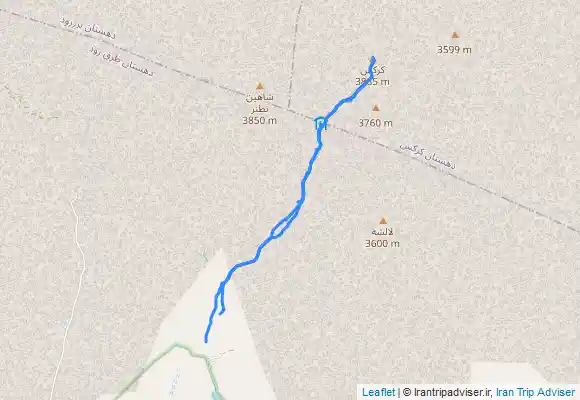 ترک جی پی اس قله کرکس از مسیر کشه.دهکده رایان