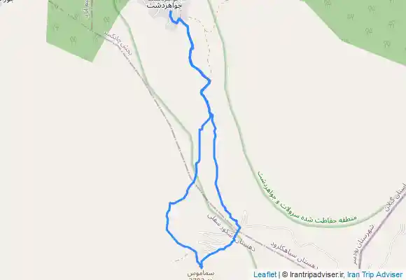 ترک جی پی اس قله سماموس ، مسیر جواهردشت