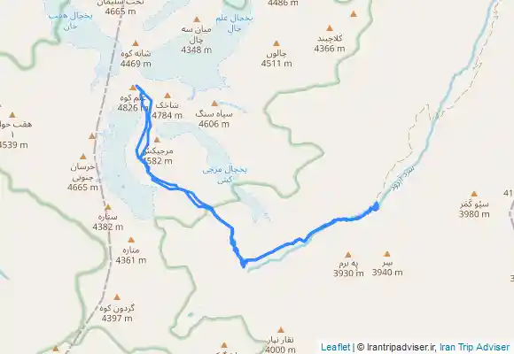 ترک جی پی اس علم کوه از مسیر حصارچال