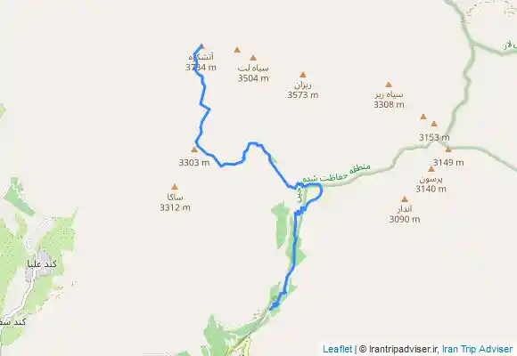 ترک جی پی اس افجه به دشت هویج قله اتشکوه