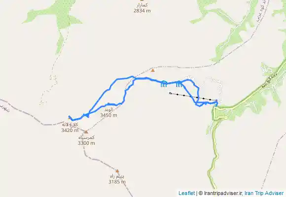 ترک جی پی اس Crow's Nest peak and Alvand peak , قله کلاغ لانه و قله الوند