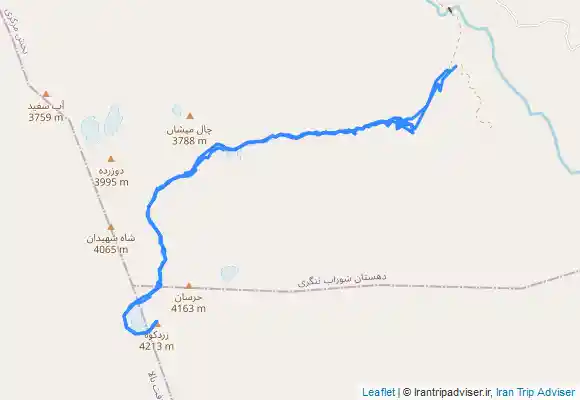 ترک جی پی اس زرد کوه بختیاری قله کلونچین از مسیر دره کول خدنگ