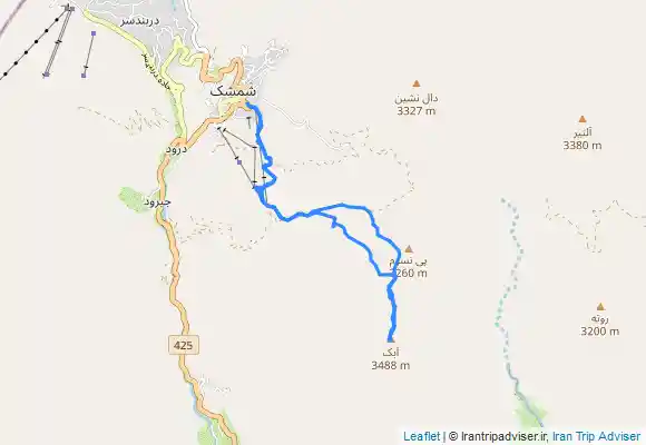 ترک جی پی اس Abak Peak from Shemshak - قله آبک از شمشک