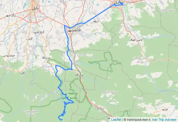 ترک جی پی اس مسیر برگشت آبشار لاکتاش