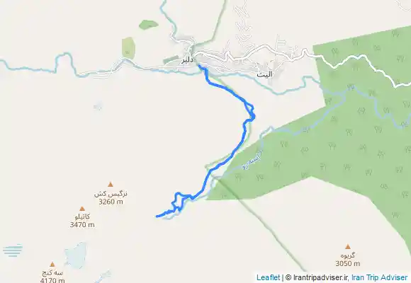 ترک جی پی اس Siah Cheshman Waterfall from Dalir Village - آبشار سیاه چشمان از روستای دلیر