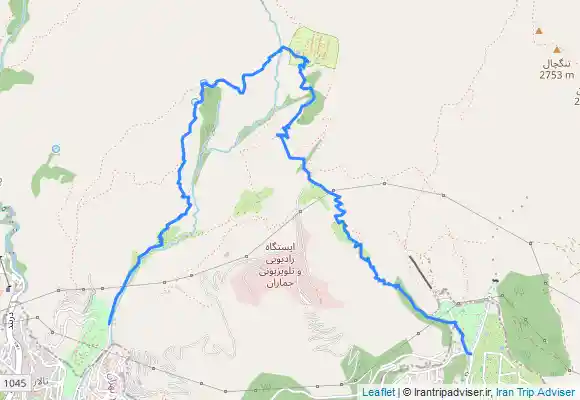 ترک جی پی اس پیمایش از گلابدره تا اردوگاه کلکچال و فرود از پارک جمشیدیه