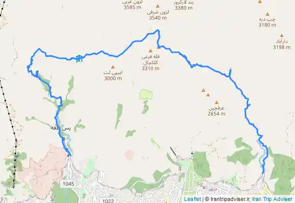 ترک جی پی اس داراباد به دربند با گذر از چشمه اب زندگانی و قله کلکچال