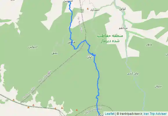 ترک جی پی اس مسیرکرنگان به اشتبین