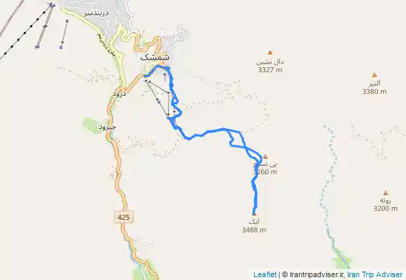 ترک جی پی اس قله آبک و قله پی نسوم