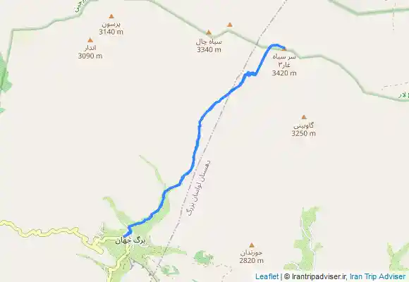 ترک جی پی اس صعود قله سرسیاه غار ۳