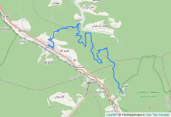 ترک جی پی اس اساس به زیرآب ( مسیر جنگلی )