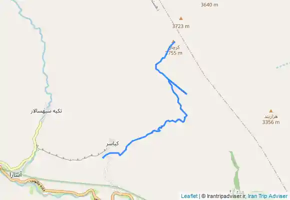 ترک جی پی اس صعود قله کرچان از کیاسر، یال شرقی(خاک سرخ)