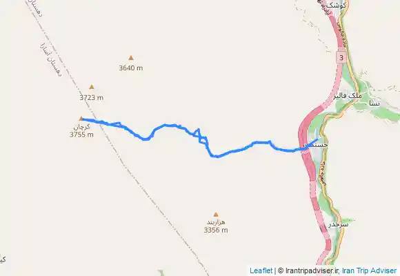 ترک جی پی اس قله کرچان از روستای حسنکدر