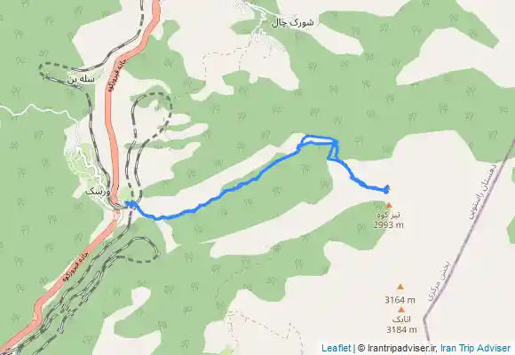 ترک جی پی اس قله سرخنی از دره ورسک