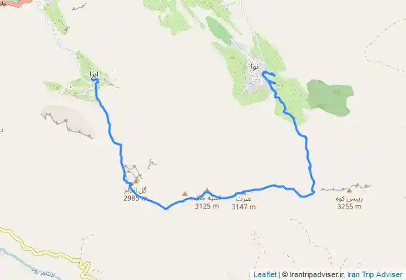 ترک جی پی اس قله گل اندام از دهلیز راست ایرا و‌پیمایش قسمت ی تا مسیر به سمت خطالراس عبرت پاشوره