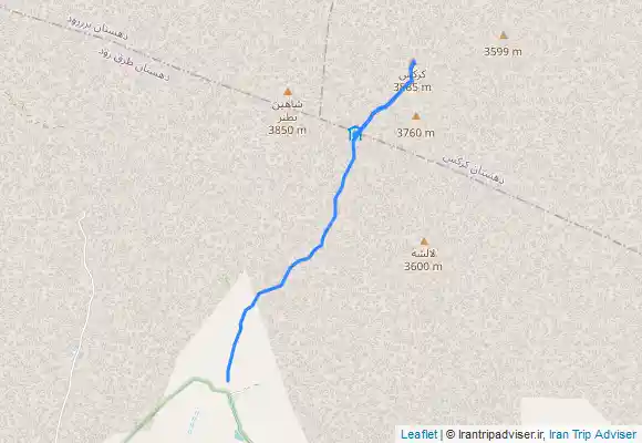 ترک جی پی اس مسیر رفت و برگشت قله کرکس زمستانه