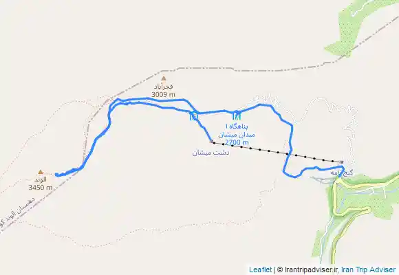 ترک جی پی اس قله الوند زمستانه