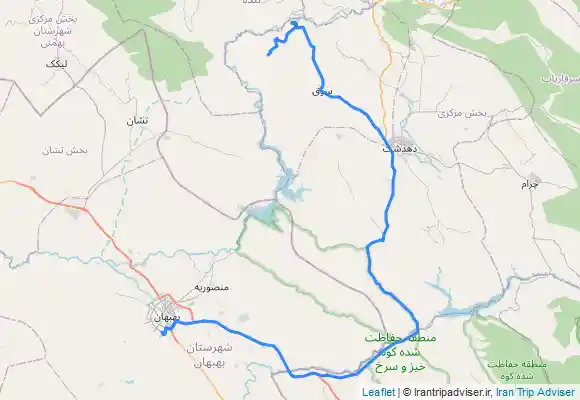 ترک جی پی اس آبشار توف خیمه از بهبهان