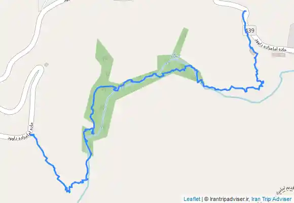 ترک جی پی اس پیمایش آبشار کیگا تا ابشار امامزاده داوود