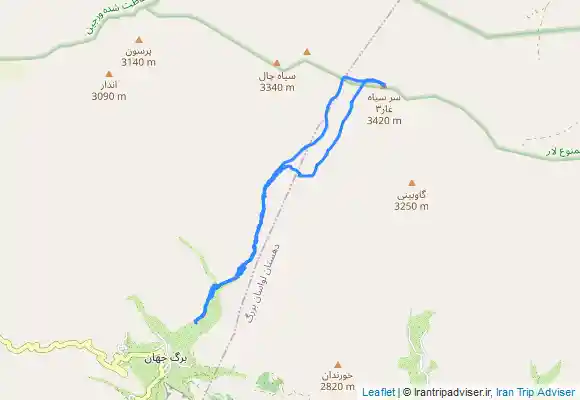 ترک جی پی اس مسير قله سرسياه غار