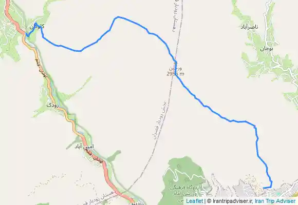 ترک جی پی اس ورجین از مسیر کلوگان به لواسان