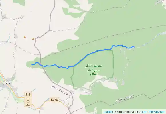 ترک جی پی اس مسير پياده روي از خلخال به اسالم و آبشار دریابن . Asalem to Khalkhal a path to the paradis