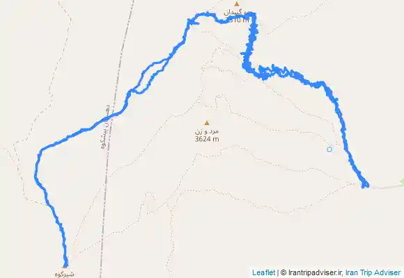ترک جی پی اس شیرکوه یزد از سمت روستای دره بالا