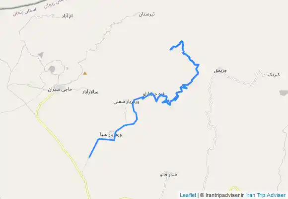 ترک جی پی اس ابشار البین از سمت روستای جزیمق
