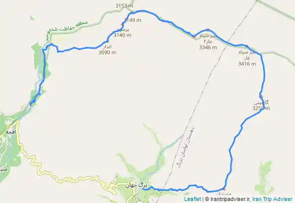 ترک جی پی اس خط‌ ‌الراس پرسون به گاوبینی زمستانه