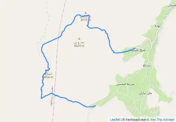 ترک جی پی اس قله شیرکوه از مسیر دره گل بنه و پوزه چترک