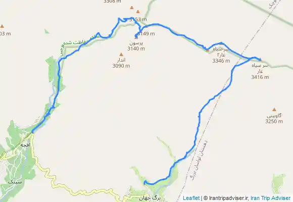 ترک جی پی اس صعود قله پرسون و قله سیاه چال و قله های سرسیاه غار ۱و۲