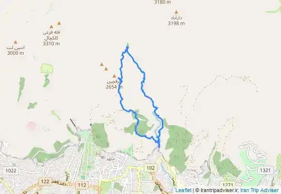 ترک جی پی اس پیمایش از دارآباد تا باغچه خلیل