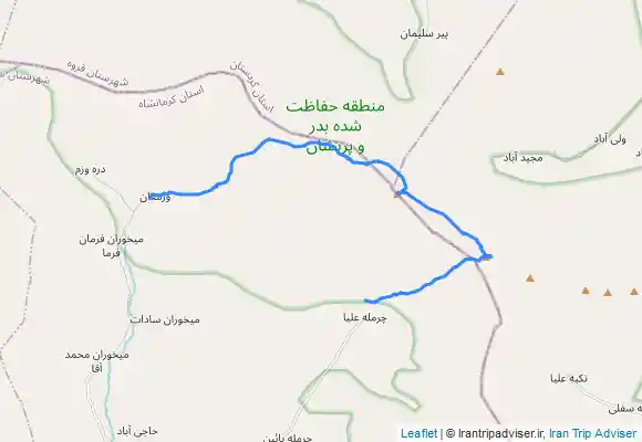 ترک جی پی اس قله وزیر، قله بدر، قله پریشان از روستای ورمقان به چرمله