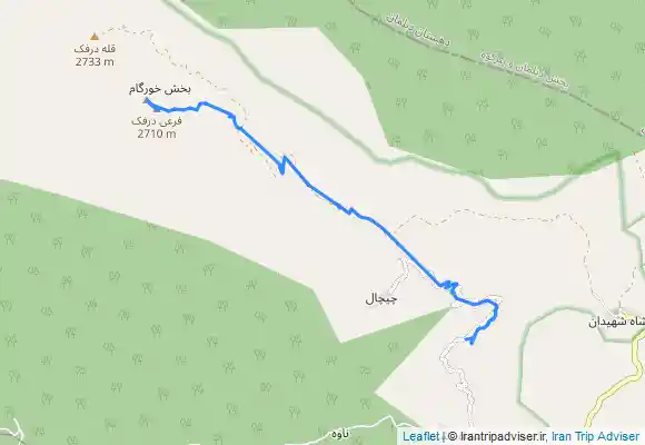 ترک جی پی اس قله درفک از مسیر کلبه