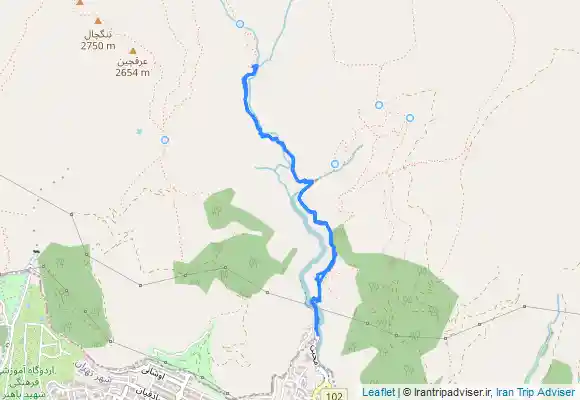 ترک جی پی اس پیمایش مسیر دارآباد تا آبشار چال مگس