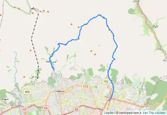 ترک جی پی اس پیمایش مسیردربند -بند یخچال-کلکچال- تیغه های دارآباد-پناهگاه دارآباد-پارکینگ دارآباد