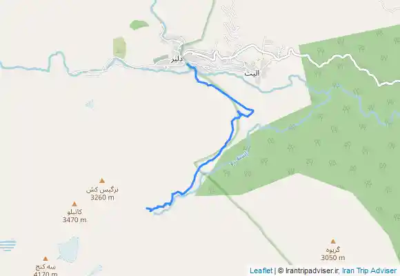 ترک جی پی اس آبشار سیاه چشمان از روستای دلیر Siah Cheshman waterfall from Dalir Village