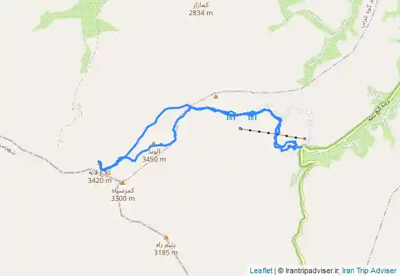 ترک جی پی اس Alvand and kalagh laneh summit from ganj nameh of hamadan قلل الوند و کلاغ لانه از گنج نامه همدان